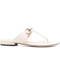 Gucci - Lady Horsebit Leather Thong Sandals - Lyst