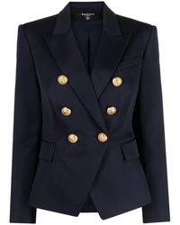 Balmain - Double-Breasted Wool Jacket - Lyst