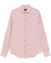 Giorgio Armani - Regular Fit Linen Shirt - Lyst