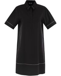 Peserico - Light Stretch Cotton Satin Midi Dress - Lyst