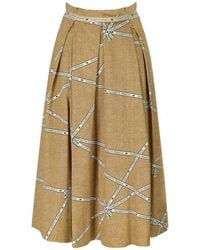 Elisabetta Franchi - Paglia Burro Midi Skirt - Lyst