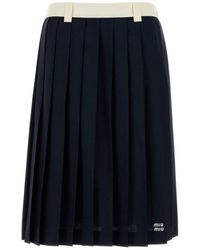 Miu Miu - Pleated Skirt - Lyst