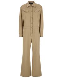 FEDERICA TOSI - Jumpsuit With Patch Pockets On The Chest And Belt Loops On The Waist - Lyst