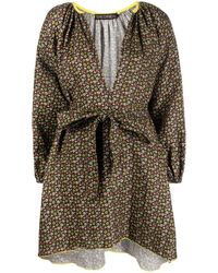 Siedres - Printed Linen Mini Dress - Lyst