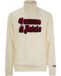 Mc2 Saint Barth - Wool And Cashmere Blend Turtleneck Sweater Vacanze Di Natale - Lyst