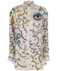 ME 369 - 'Billie' Shirt With Classic Collar And All-Over Print - Lyst