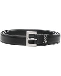 Saint Laurent - Cassandre Thin Belt - Lyst