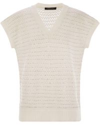 Fabiana Filippi - Cotton Crochet Jumper With Sequins - Lyst