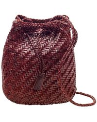 Dragon Diffusion - 'Pompom' Bordeaux Crossbody Bag With Tassel Detail And Interwoven Design - Lyst