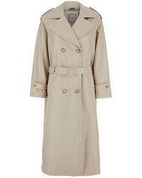 Urbancode - Double-Breasted Trench Coat With Wide Notched Revers - Lyst