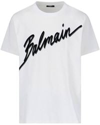 Balmain - Letter" Logo T-Shirt - Lyst