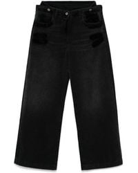 The Attico - Layered Wide Leg Jeans - Lyst