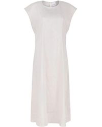 Calvin Klein - Stretch Linen Midi Dress - Lyst