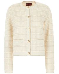 Gucci - Wool And Lamé Check Jacquard Cardigan, Ready-To-Wear - Lyst