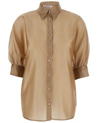 SOSUE - 'Antonia' Colored Blouse With Classic Collar And Front Closure With Buttons - Lyst