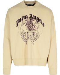 Palm Angels - 'Statement Pencil Crew' Cotton Sweatshirt - Lyst