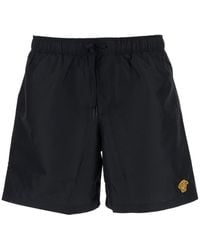 Versace - Swim Shorts With Elastic Drawstring Waist And Medusa Embroidery On The Front - Lyst