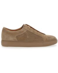 Doucal's - Low Top Sneakers With Perforated Panels And Slip-On Style - Lyst