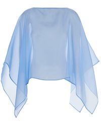 Federica Bonifaci - Light- Cape With Long Wide Sleeves And Finishes On The Edges - Lyst