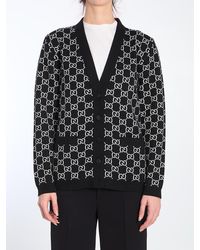 Gucci - Reversible Gg Wool Jacquard Cardigan - Lyst