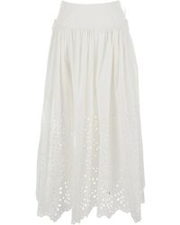 Self-Portrait - Midi Skirt With Side Gathered Details - Lyst