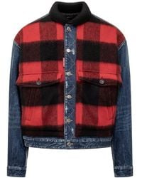 DSquared² - Jeans And Check Pattern Jacket - Lyst
