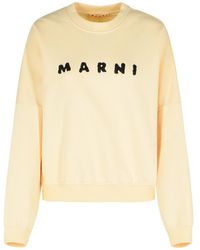 Marni - Ivory Cotton Sweatshirt - Lyst