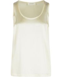 Lisa Yang - 'Scoop' Ivory Silk Tank Top - Lyst