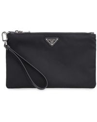Prada - Re-Nylon Pouch-Bag With Logo - Lyst