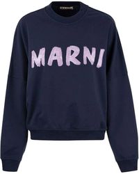 Marni - Crewneck Sweatshirt With Logo - Lyst