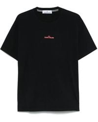 Stone Island - T-Shirt Combed Organic Cotton Jersey With 'Compass Camo' Print - Lyst