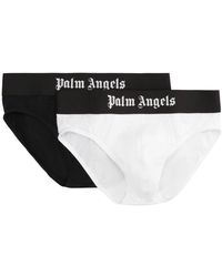 Palm Angels - Set Of Two Cotton Briefs With Logoed Elastic Band - Lyst