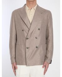 Tagliatore - Double-Breasted Silk Jacket - Lyst