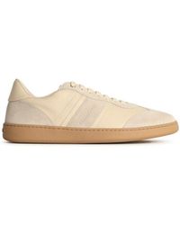 Ferragamo - Cream Leather Achille 1' Sneakers - Lyst