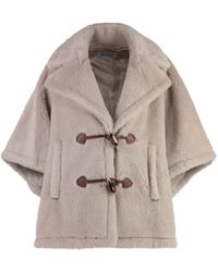 Max Mara - Chic Faux Fur Jacket With Toggle Buttons For - Lyst