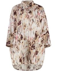 120% Lino - Printed Linen Shirt - Lyst