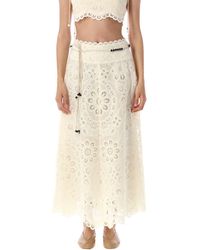 Zimmermann - Rhiannon Embroidered Midi Skirt - Lyst