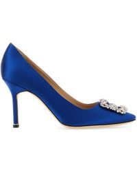 Manolo Blahnik - Electric Satin Hangisi Pumps - Lyst