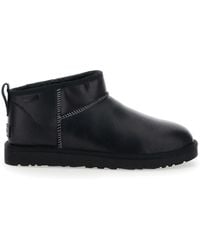 UGG - Classic Ultra Mini Lthr Regen Leather Classic Boots - Lyst