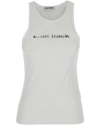 Low Classic - 'Laid Back' Sleeveless Top With Round Neck And Print On The Front - Lyst