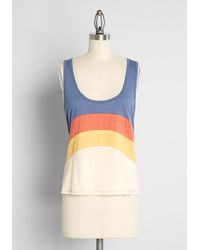 Camp Collection Modcloth X Collection Surfing Sunsets Tank Top - White