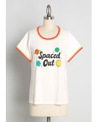 Camp Collection Modcloth X Collection Spaced Out Graphic Ringer T-shirt - White