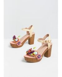 rosee flower wood clog sandals