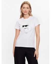 Karl Lagerfeld - T-Shirt Ikonik 2.0 Choupette 230W1703 Weiß Regular Fit - Lyst