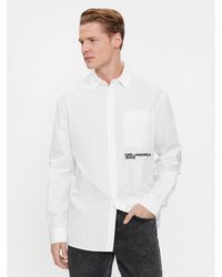 Karl Lagerfeld - Hemd 240D1601 Weiß Slim Fit - Lyst