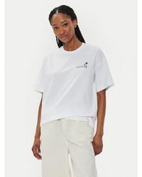 Converse - T-Shirt W Beach Scenentee 10026378-A01 Weiß Regular Fit - Lyst
