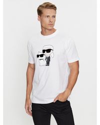 Karl Lagerfeld - T-Shirt 755061 534241 Weiß Regular Fit - Lyst