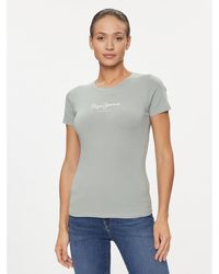 Pepe Jeans - T-Shirt New Virginia Pl505202 Grün Slim Fit - Lyst