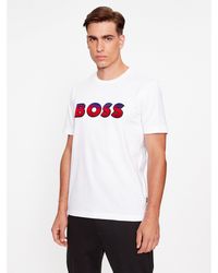 BOSS - T-Shirt Tiburt 420 50500760 Weiß Regular Fit - Lyst