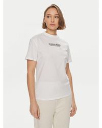 Calvin Klein - T-Shirt Coordinates K20K207005 Weiß Regular Fit - Lyst